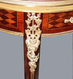 Linke Circular Mahogany and Marble Gueridon