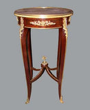 Linke Circular Mahogany and Marble Gueridon