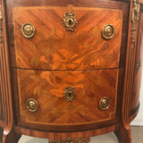 French Louis XV Style Demi-Lune Commode with Marble Top
