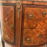 French Louis XV Style Demi-Lune Commode with Marble Top