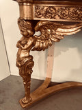 Italian Antique Baroque Style Giltwood Console
