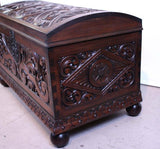 Carved Mahogany Dome Lid Chest