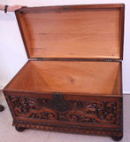 Carved Mahogany Dome Lid Chest
