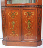 Edwardian Satinwood Bookcase Cabinet