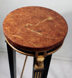 Pair of Italian Empire Style Faux Wood and Marble Pedestal Stands
