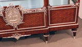 French Louis XVI Breakfront Vitrine in Violet Wood and Parquetry