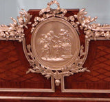 French Louis XVI Breakfront Vitrine in Violet Wood and Parquetry