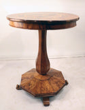 Biedermeier Walnut Round Table with Specimen Top