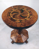 Biedermeier Walnut Round Table with Specimen Top