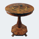Biedermeier Walnut Round Table with Specimen Top