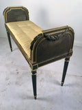 Antique French Louis XVI Style Gilt And Painted Bench