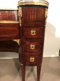 Antique French Louis XVI Style Mahogany and Parquetry Bureau a Rognon