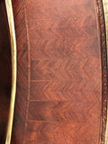 Antique French Louis XVI Style Mahogany and Parquetry Bureau a Rognon