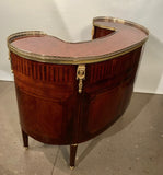 Antique French Louis XVI Style Mahogany and Parquetry Bureau a Rognon