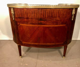 Antique French Louis XVI Style Mahogany and Parquetry Bureau a Rognon