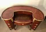 Antique French Louis XVI Style Mahogany and Parquetry Bureau a Rognon