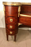 Antique French Louis XVI Style Mahogany and Parquetry Bureau a Rognon