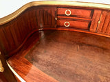 Antique French Louis XVI Style Mahogany and Parquetry Bureau a Rognon