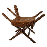 Italian Stool Carved with a Boy and Blanket, Attributed to Valentino Besarel