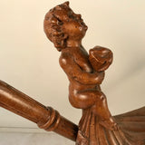 Italian Stool Carved with a Boy and Blanket, Attributed to Valentino Besarel