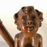 Italian Stool Carved with a Boy and Blanket, Attributed to Valentino Besarel