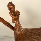 Italian Stool Carved with a Boy and Blanket, Attributed to Valentino Besarel