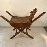 Italian Stool Carved with a Boy and Blanket, Attributed to Valentino Besarel