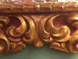 Baroque Style Polychrome and Gilt Carved Wood Mirror