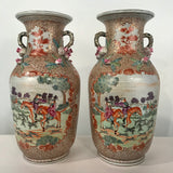 Large Pair of Chinese Export Vases in the Rockefeller Palette