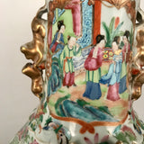 Large Pair of Antique Canton Baluster Vases