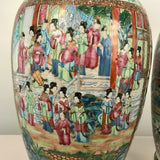 Large Pair of Antique Canton Baluster Vases