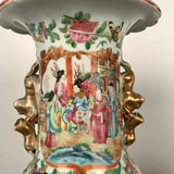 Large Pair of Antique Canton Baluster Vases