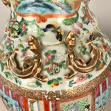 Large Pair of Antique Canton Baluster Vases