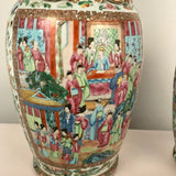 Large Pair of Antique Canton Baluster Vases
