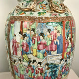 Large Pair of Antique Canton Baluster Vases