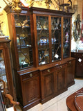 Georgian Style Mahogany Breakfront Bookcase Cabinet by Maple & Co.