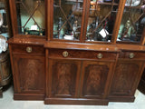 Georgian Style Mahogany Breakfront Bookcase Cabinet by Maple & Co.