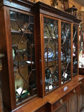 Georgian Style Mahogany Breakfront Bookcase Cabinet by Maple & Co.