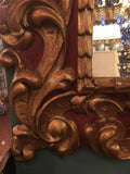 Baroque Style Polychrome and Gilt Carved Wood Mirror
