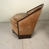French Art Deco Armchair and Ottoman by Saddier