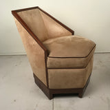 French Art Deco Armchair and Ottoman by Saddier