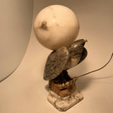 Italian Alabaster Lamp Modelled as an Eagle on a Rocky Crag