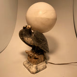 Italian Alabaster Lamp Modelled as an Eagle on a Rocky Crag