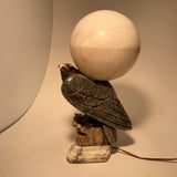 Italian Alabaster Lamp Modelled as an Eagle on a Rocky Crag