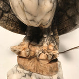 Italian Alabaster Lamp Modelled as an Eagle on a Rocky Crag