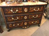 French Regence Mahogany and Marquetry Commode