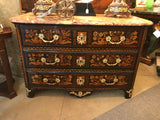 French Regence Mahogany and Marquetry Commode
