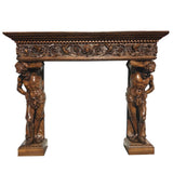 Italian Neo-Renaissance Walnut Fireplace Mantel