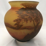 French Cameo-Cut Spherical Art Glass Vase by Arsall