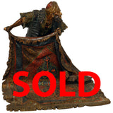 Good Bergman Bronze of a Arab Carpet Dealer Showing His Wares